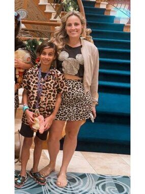 Leopard Print Athletic Skort With Pockets Gradual S Polyester/Elastane